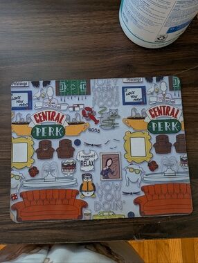FRIENDS Central Perk Pattern Mouse Pad - Orange, Green, Brown, White